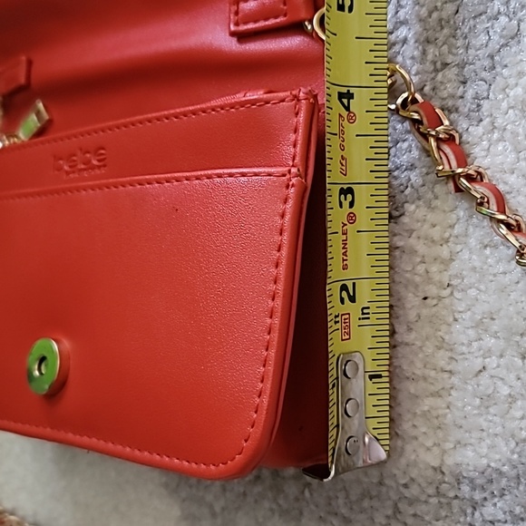 bebe sophia crossbody purse coral front flap w magnetic closure detachable strap - Picture 10 of 11